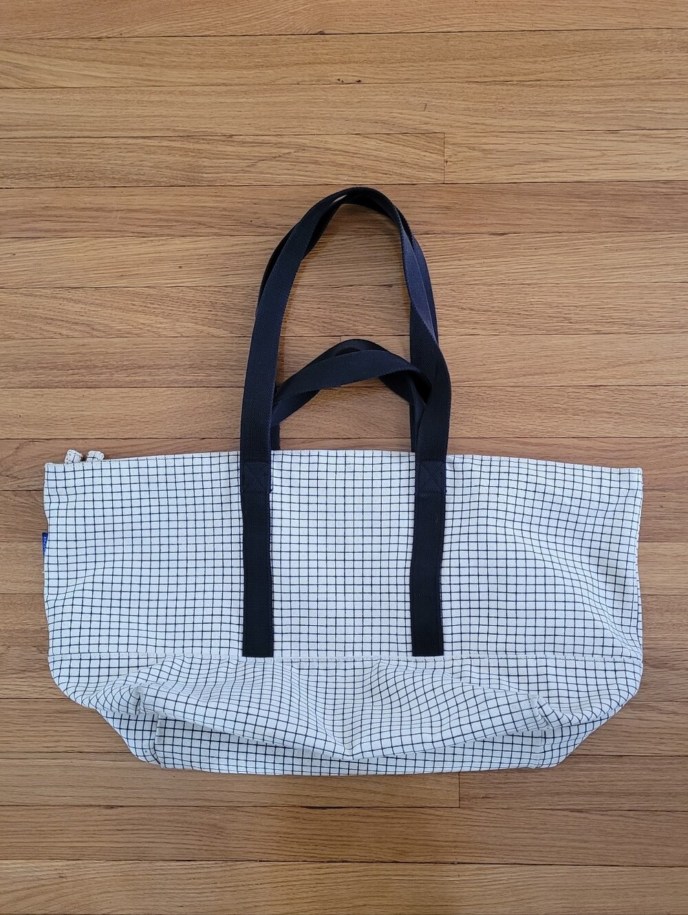 BAGGU WEEKEND BAG IN NATURAL GRID - Picture 6 of 8
